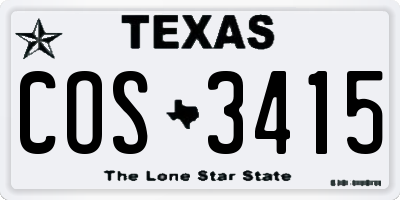TX license plate COS3415