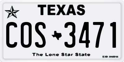 TX license plate COS3471