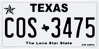 TX license plate COS3475