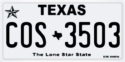 TX license plate COS3503