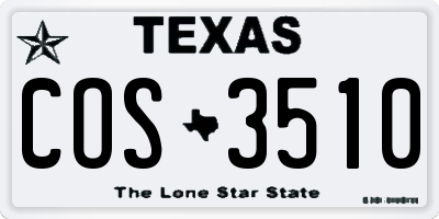 TX license plate COS3510