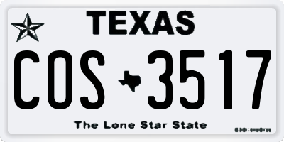 TX license plate COS3517
