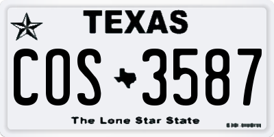 TX license plate COS3587