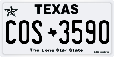 TX license plate COS3590