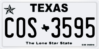 TX license plate COS3595
