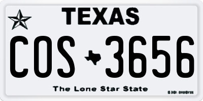 TX license plate COS3656
