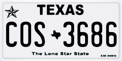 TX license plate COS3686