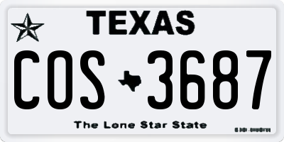 TX license plate COS3687