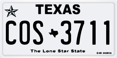 TX license plate COS3711