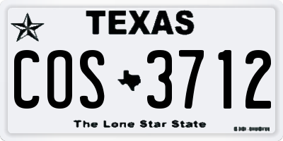 TX license plate COS3712