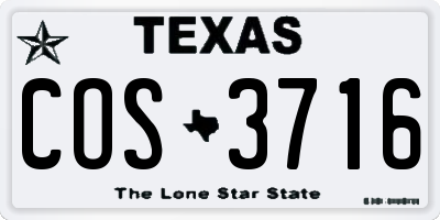 TX license plate COS3716