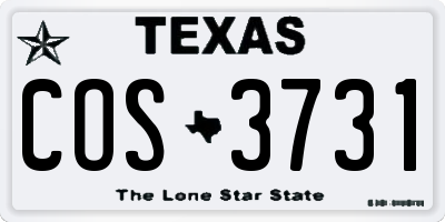 TX license plate COS3731