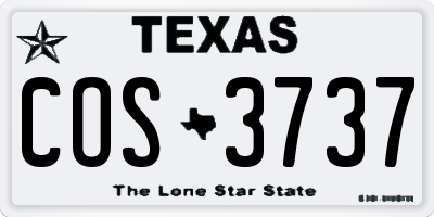 TX license plate COS3737