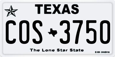 TX license plate COS3750