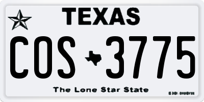 TX license plate COS3775