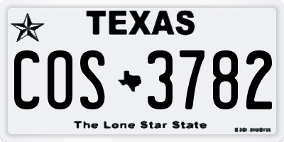 TX license plate COS3782