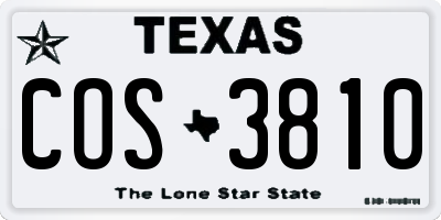 TX license plate COS3810