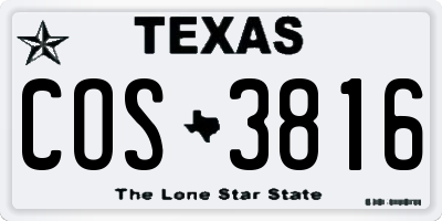TX license plate COS3816