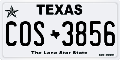 TX license plate COS3856