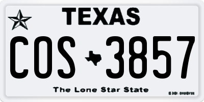TX license plate COS3857