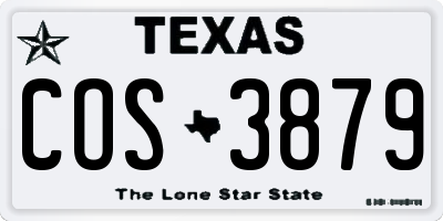 TX license plate COS3879