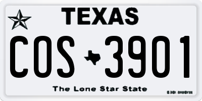 TX license plate COS3901