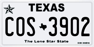 TX license plate COS3902