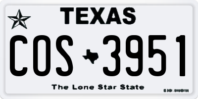 TX license plate COS3951