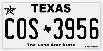 TX license plate COS3956