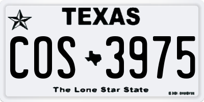 TX license plate COS3975