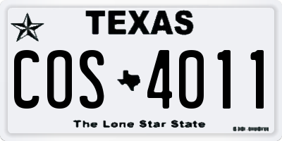 TX license plate COS4011