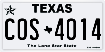 TX license plate COS4014