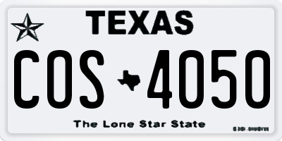 TX license plate COS4050