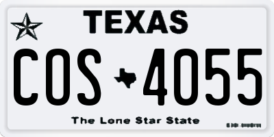 TX license plate COS4055