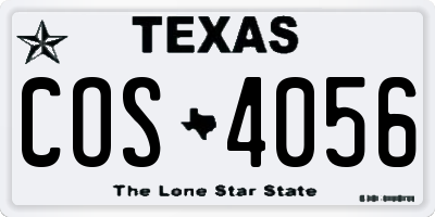 TX license plate COS4056