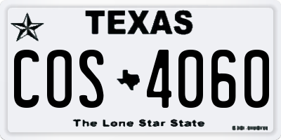 TX license plate COS4060