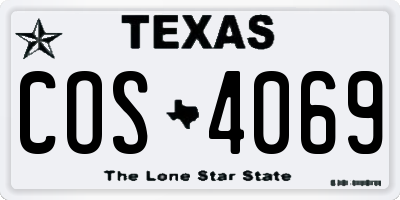TX license plate COS4069