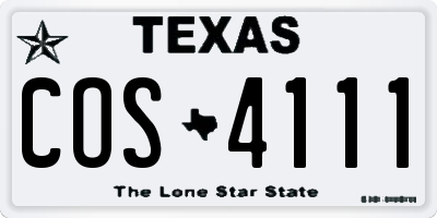 TX license plate COS4111