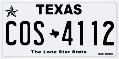 TX license plate COS4112