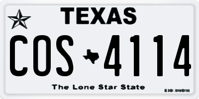 TX license plate COS4114