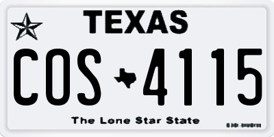 TX license plate COS4115