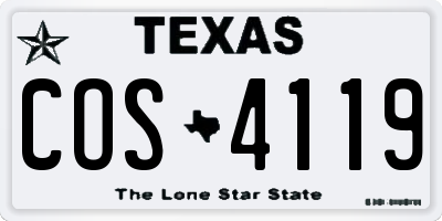 TX license plate COS4119