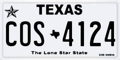 TX license plate COS4124
