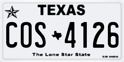 TX license plate COS4126
