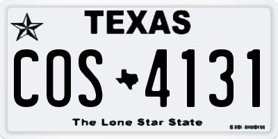 TX license plate COS4131