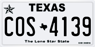 TX license plate COS4139
