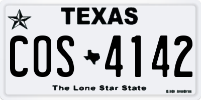 TX license plate COS4142