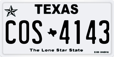 TX license plate COS4143