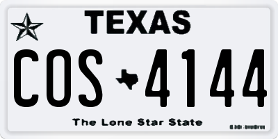 TX license plate COS4144