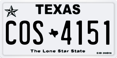 TX license plate COS4151